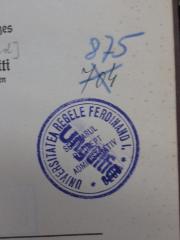 - (Universitatea Regele Ferdinand I. Cluj), Von Hand: Signatur; '875'. 