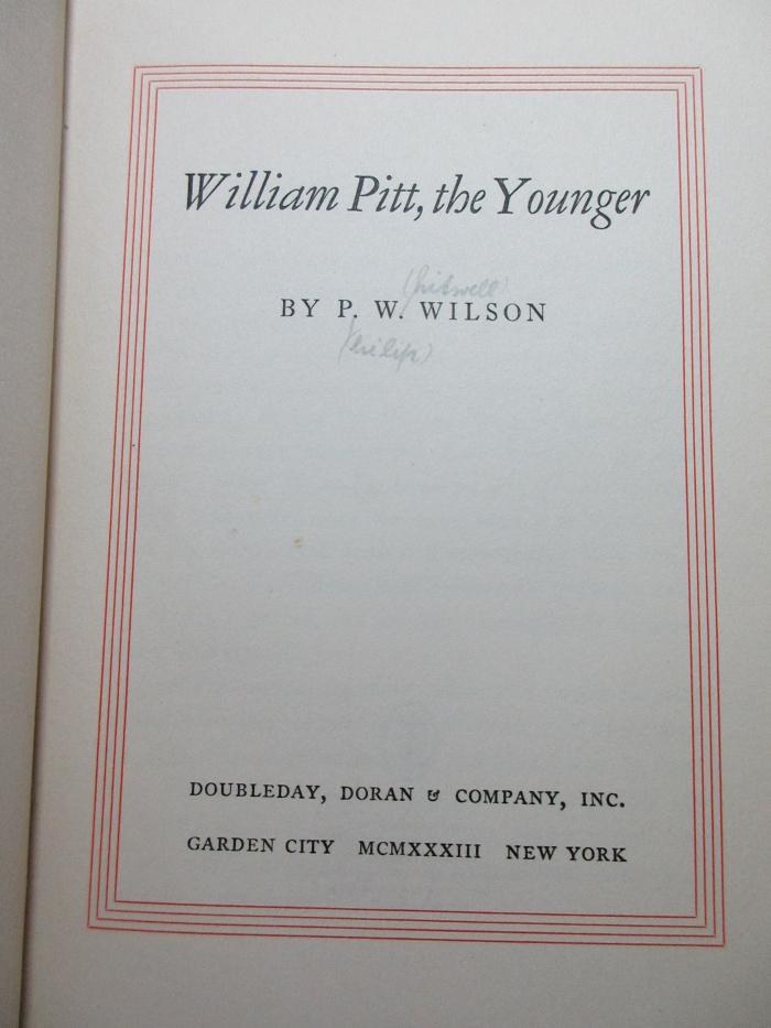 
1 F 23 : William Pitt, the younger (1930)