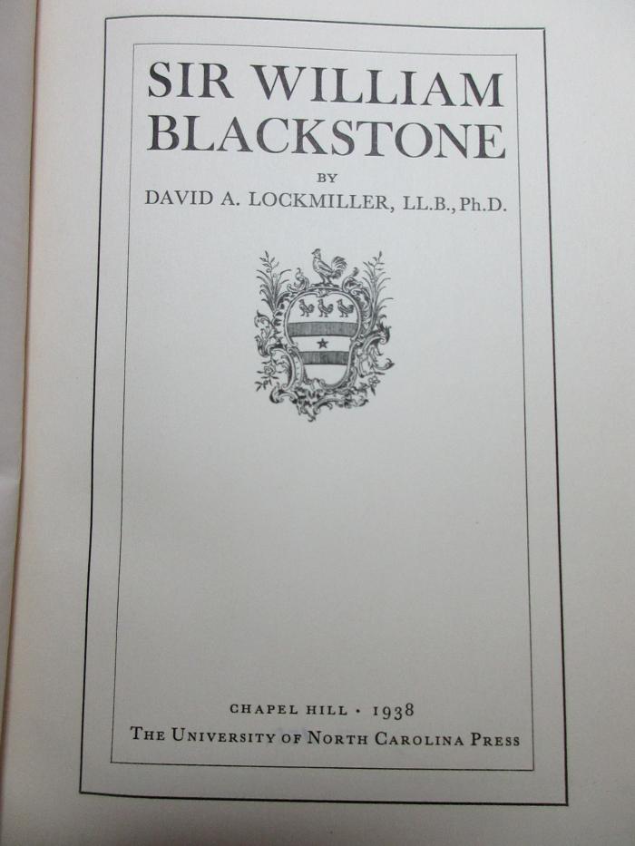 
1 F 192 : Sir William Blackstone (1938)