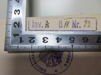 1 F 274-6,2 : Die englisch-deutsche Spannung 6. Rüstungen und Verhandlungen, 1907 - 1912 (1931);- (Deutsches Konsulat in Reichenberg), Stempel: Exemplarnummer; 'Inv. A[handschriftlich] B IV[handschriftlich] Nr. 23[handschriftlich]'. 