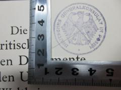- (Deutsches Generalkonsulat in Posen), Stempel: Name, Ortsangabe, Emblem; 'Deutsches Generalkonsulat in Posen'. 