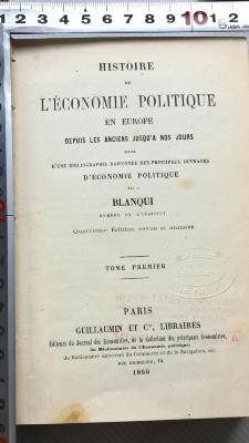 Ba99 : Histoire de l'économie politique en europe depuis les anciens jusqu'a nos jours (1860)