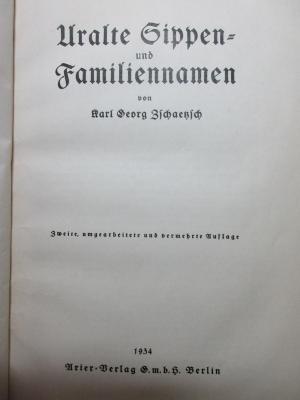
1 F 362&lt;2&gt; : Uralte Sippen- und Familiennamen (1934)