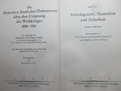 1 F 274-8,2 : Schiedsgericht, Neutralität und Sicherheit (1933)