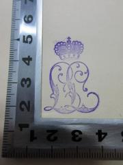 - (Gräfl. Königsmarcksche Bibliothek Plaue), Stempel: Zeichen, Emblem, Wappen; '[Krone]
LL[?]'. 