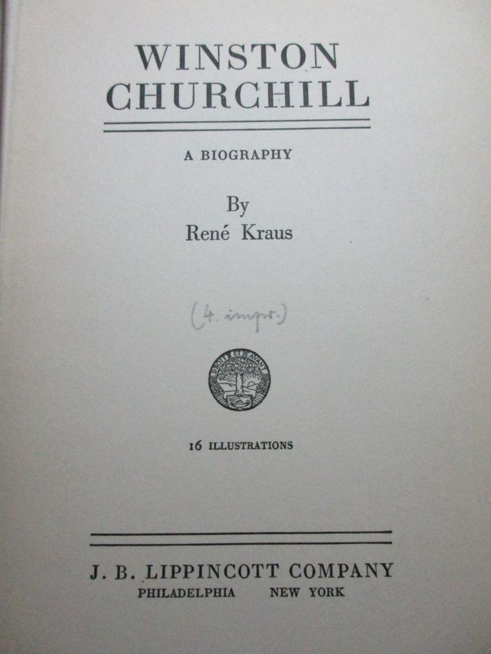 1 F 286&lt;4&gt; : Winston Churchill : a biography (1940)