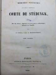 1 F 31-1 : Mémoires posthumes du Feld-Maréchal Comte de Stedingk (1844)