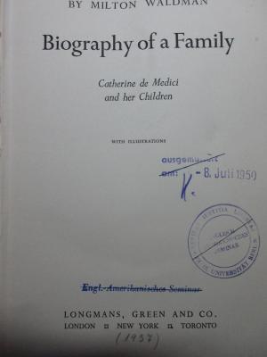 
1 F 332 : Biography of a family : Catherine de Medici and her children (1937)