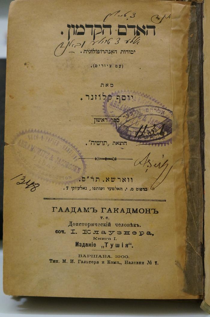 Asch1875 : האדם הקדמון

 (1900)