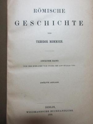 1 F 55&lt;12&gt;-2 : Von der Schlacht von Pydna bis auf Sullas Tod (1919)