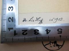 - (Liedloff, Dr.), Von Hand: Autogramm, Datum; 'Dr. Liedloff'. 