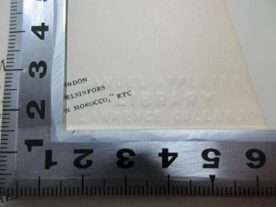 1 G 19&lt;2&gt;-2 : The origin and development of the moral ideas (1926);- (Samuel Appleton Library Lawrence College), Schwärzung: Name; 'Samuel Appleton
Library
Lawrence College'. 