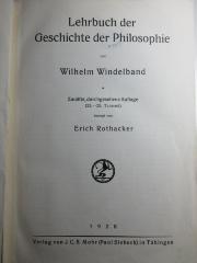 1 G 187&lt;12&gt; : Lehrbuch der Geschichte der Philosophie (1928)