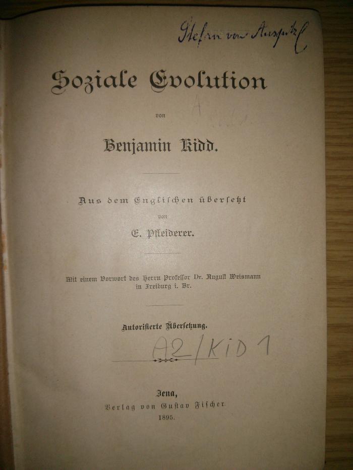A2/KID 1 : Soziale Evolution (1895)