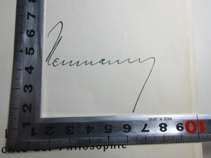 - (Neumann, Franz Leopold), Von Hand: Autogramm; 'Neumann[?]'. ;1 G 187&lt;12&gt; : Lehrbuch der Geschichte der Philosophie (1928)