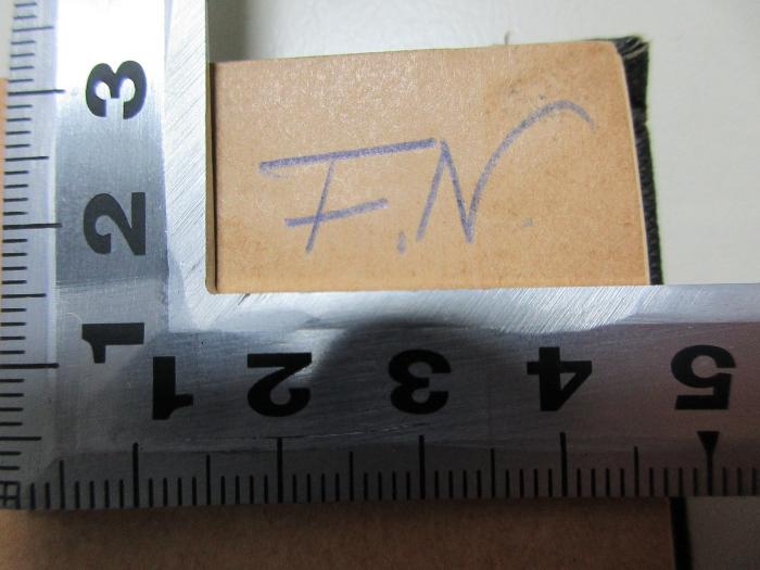 1 G 146<a> : Geschichte der philosophischen Terminologie : im Umriss (1879)</a>;-, Von Hand: Initiale; 'F.N.'