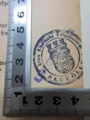 - (VB Neukölln), Stempel: Name, Ortsangabe, Wappen; 'Erste[?] Städtische Volksbücherei
NEUKÖLLN'. 