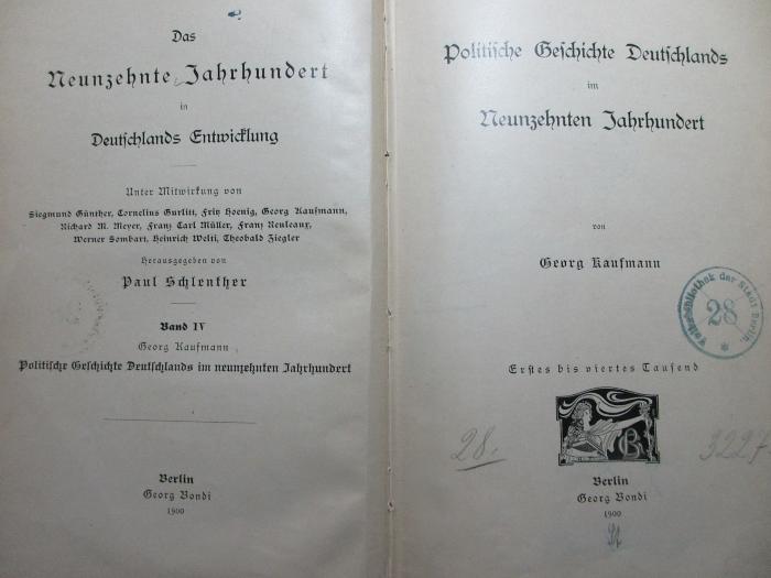 1 F 76-4 : Politische Geschichte Deutschlands im neunzehnten Jahrhundert (1900)