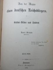 1 F 70-2 : Aus der Mappe eines deutschen Reichsbürgers : Kultur-Bilder und Studien (1874)