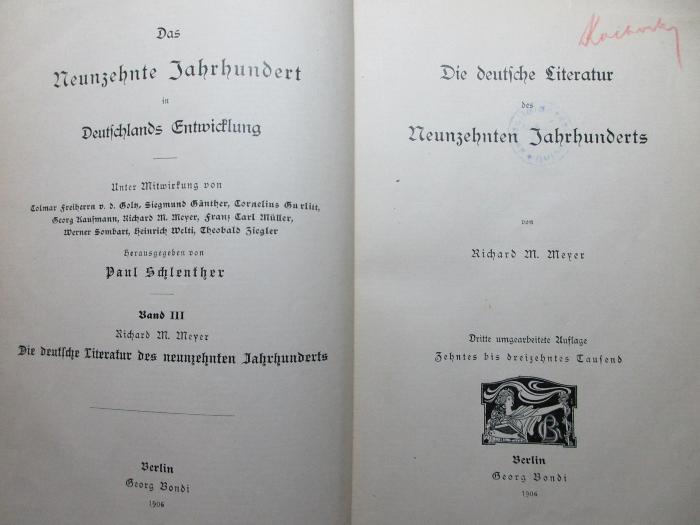 
1 F 76&lt;3&gt;-3 : Die deutsche Literatur des neunzehnten Jahrhunderts (1906)