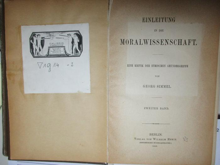 
1 G 14-2 : Einleitung in die Moralwissenschaft : eine Kritik der ethischen Grundbegriffe (1893)