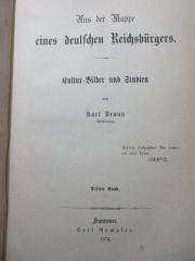 1 F 70-3 : Aus der Mappe eines deutschen Reichsbürgers : Kultur-Bilder und Studien (1874)