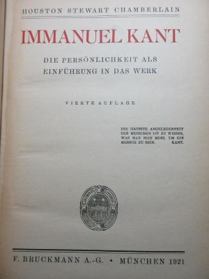 
1 G 277&lt;4&gt; : Immanuel Kant : Die Persönlichkeit als Einführung in das Werk (1921)