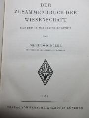 
1 G 280 : Der Zusammenbruch der Wissenschaft und der Primat der Philosophie (1926)