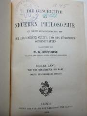 
1 G 308&lt;2&gt;-1 : Von der Renaissance bis Kant (1899)