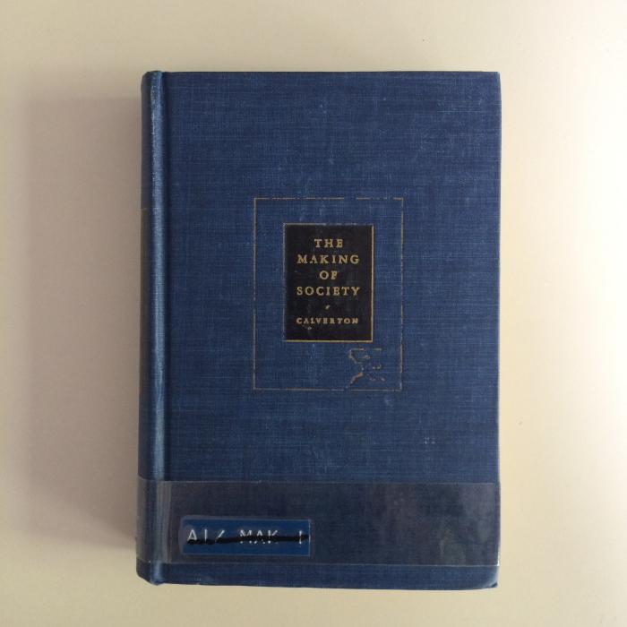 AI / MAK 1  : The Making of Socienty. An outline of Sociology  (1937)