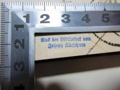 - (Kürschner, Joseph), Stempel: Name, Notiz; 'Aus der Bibliothek von
Joseph Kürschner'. 