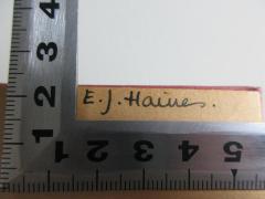- (Hauer, E. J.), Von Hand: Autogramm; 'E. J. Hauer[?].'. 