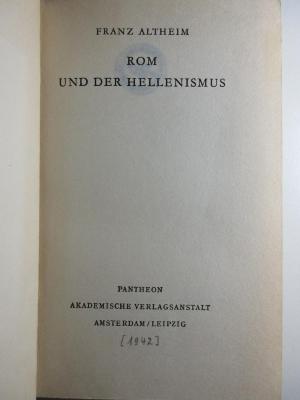10 F 235 : Rom und der Hellenismus (1942)