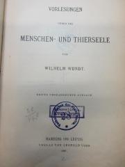 
1 G 56&lt;3&gt; : Vorlesungen über die Menschen- und Thierseele (1897)
