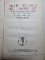 
1 G 41<a> : Zeit und Freiheit : eine Abhandlung über die unmittelbaren Bewusstseinstatsachen (1911)</a>