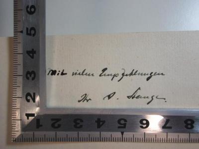 
1 H 38-2 : Die Zeit von 1350 bis 1400 (1936);- (Stange, Alfred ), Von Hand: Widmung; 'Mit vielen Empfehlungen
Ihr A. Stange.'. 