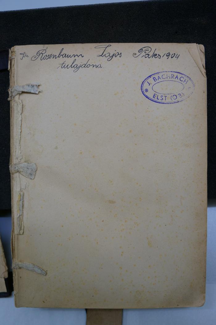 Asch1897 : ספר תורת בר נש : כולל ביאורים ופירושים על פסוקי תנ״ך ודרשות חז״ל

 (1904);- (Rosenbaum, Ida ), Von Hand: Name, Datum; 'Ida Rosenbaum Lajos Pates 1904
tulajdona '. ;- (Bachrach, J.), Stempel: Name, Ortsangabe; 'J. Bachrach
Elst (O.B.)'. 