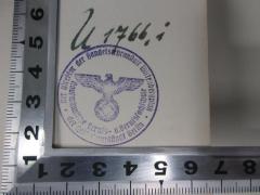 - (Der Direktor der Handelslehranstalt Wittenbergplatz Kaufmännische Berufs- und Berufsfachschule der Reichshauptstadt Berlin), Stempel: Name, Ortsangabe, Emblem, Nummer; 'U 1766, i
Der Direktor der Handelslehranstalt Wittenbergplatz
Kaufmännische Berufs- und Berufsfachschule
der Reichshauptstadt Berlin'. 