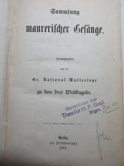 
1 G 355 : Sammlung maurerischer Gesänge (1883)