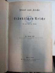 
10 F 377 : Staat und Kirche im Fränkischen Reiche bis auf Karl den Grossen (1869)