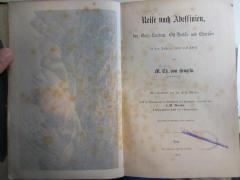 10 F 433 : Reise nach Abessinien, den Gala-Ländern, Ost-Sudán und Chartúm in den Jahren 1861 und 1862 : nebst 10 Illustrationen in Farbendruck und Holzschnitt (1868)