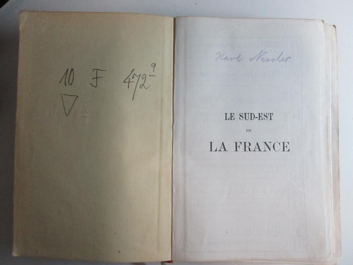 
10 F 472&lt;9&gt; : Le sud-est de la France du Jura a la Méditerranée et y compris la Corse : manuel du voyageur (1910)