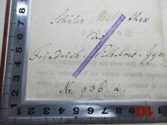 - (Königl. Friedrich-Wilhelms-Gymnas. Schüler-Bibliothek), Von Hand: Name, Exemplarnummer; 'Schüler=Bibliothek
des
Friedrich=Wilhelms=Gymn.
Nr. 936.a.'. 