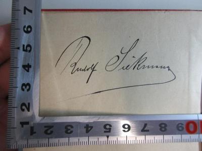 - (Siekmann, Rudolf), Von Hand: Autogramm; 'Rudolf Siekmann'. ;
10 F 473&lt;17&gt; : London und Umgebung : Handbuch für Reisende (1912)