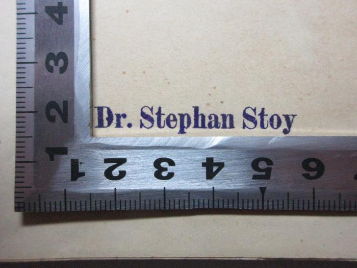 10 F 486&lt;2&gt;-1 : Napoleon als Feldherr (1887);- (Stoy, Stephan), Stempel: Name; 'Dr. Stephan Stoy'. 