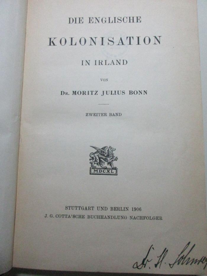
10 F 560-2 : Die englische Kolonisation in Irland (1906)