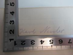 - (Nessler, Karl), Von Hand: Autogramm; 'Karl Nessler'. 