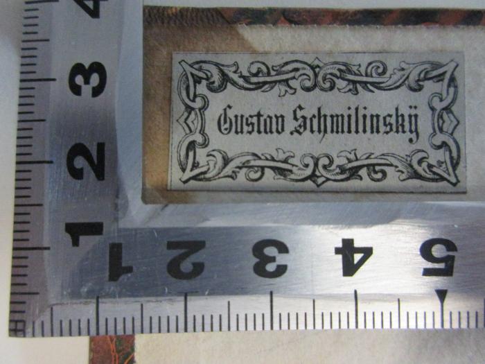 

10 F 350 : De Kronika fan Sassen in Rimen, fan Wedekind went up Albregt fan Brunswyk 1279 (1826);- (Schmilinsky, Gustav), Etikett: Name; 'Gustav Schmilinsky'. 