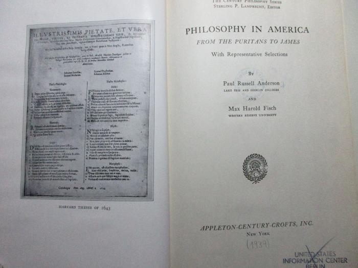 
10 G 242 : Philosophy in America from the Puritans to James : with representative selections (1939)