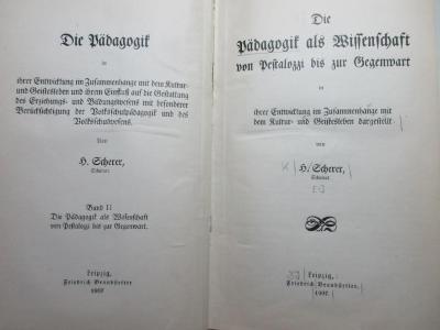 
10 G 112-2,1 : Die Pädagogik als Wissenschaft von Pestalozzi bis zur Gegenwart (1907)
